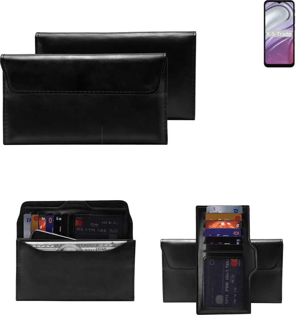 K-S-Trade Handy Hülle kompatibel mit Motorola Moto G20 Schutz Hülle Tasche Schutz Case Handytasche Kunstleder schwarz, 1x