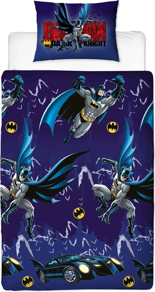 Déco Chambre Batman : Parure de Lit Double Réversible pour Fan DC