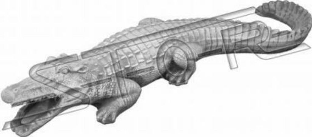 Garten Dekoration Krokodil Terrasse Stein Figuren Figur Statue Skulptur 103054