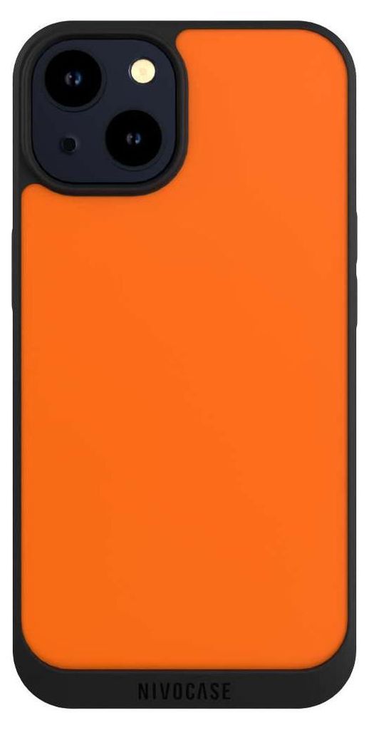NIVOCASE Handyhülle für Apple iPhone 14 Hülle NIVOpure Case Schwarz Farbe einfarbig orange