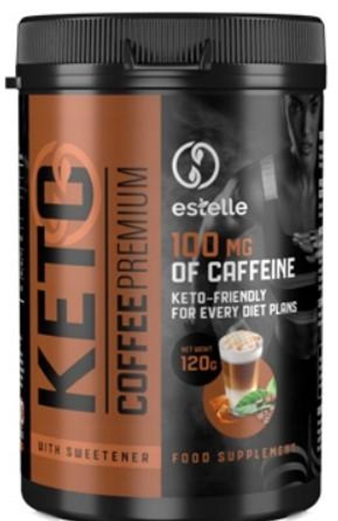 A product shot of a container of Keto Coffee Premium.