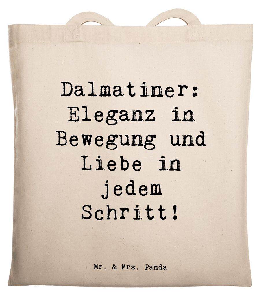 Mr. & Mrs. Panda Tote Bag Spruch Dalmatiner Charme - Transparent - Geschenk, liebevolles Wesen, Schultasche, Tasche, Beschreibung, Hunderassen, Hun...