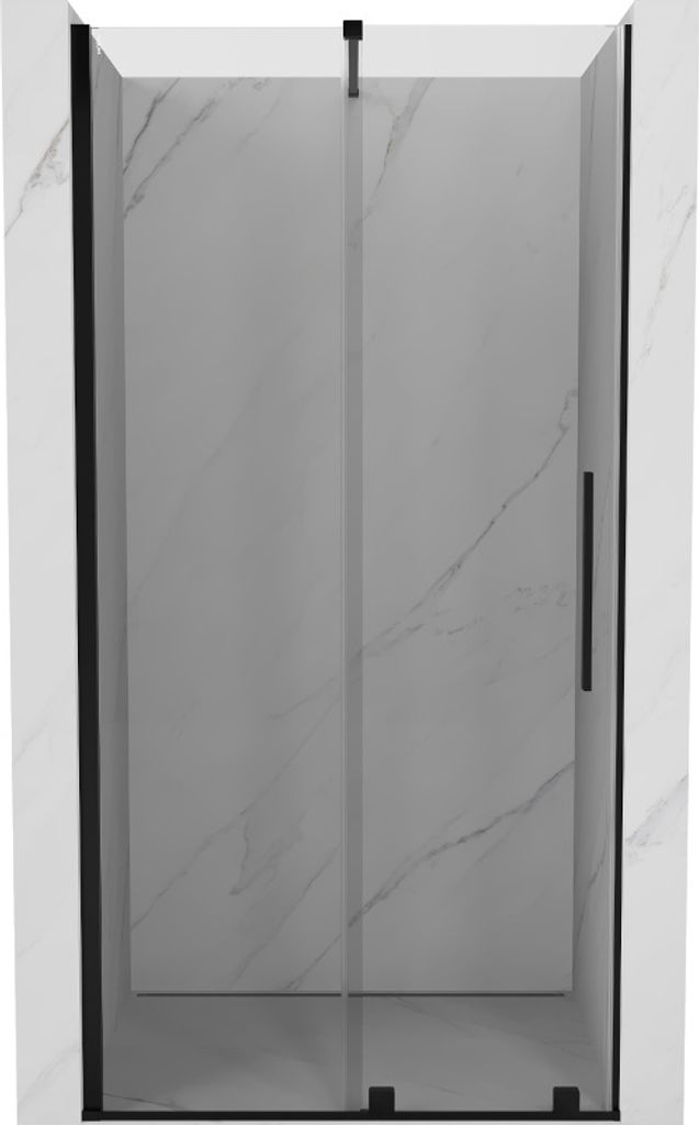 Mexen Velar ausziehbare Duschtür 100 cm, transparent, Schwarz - 871-100-000-01-70