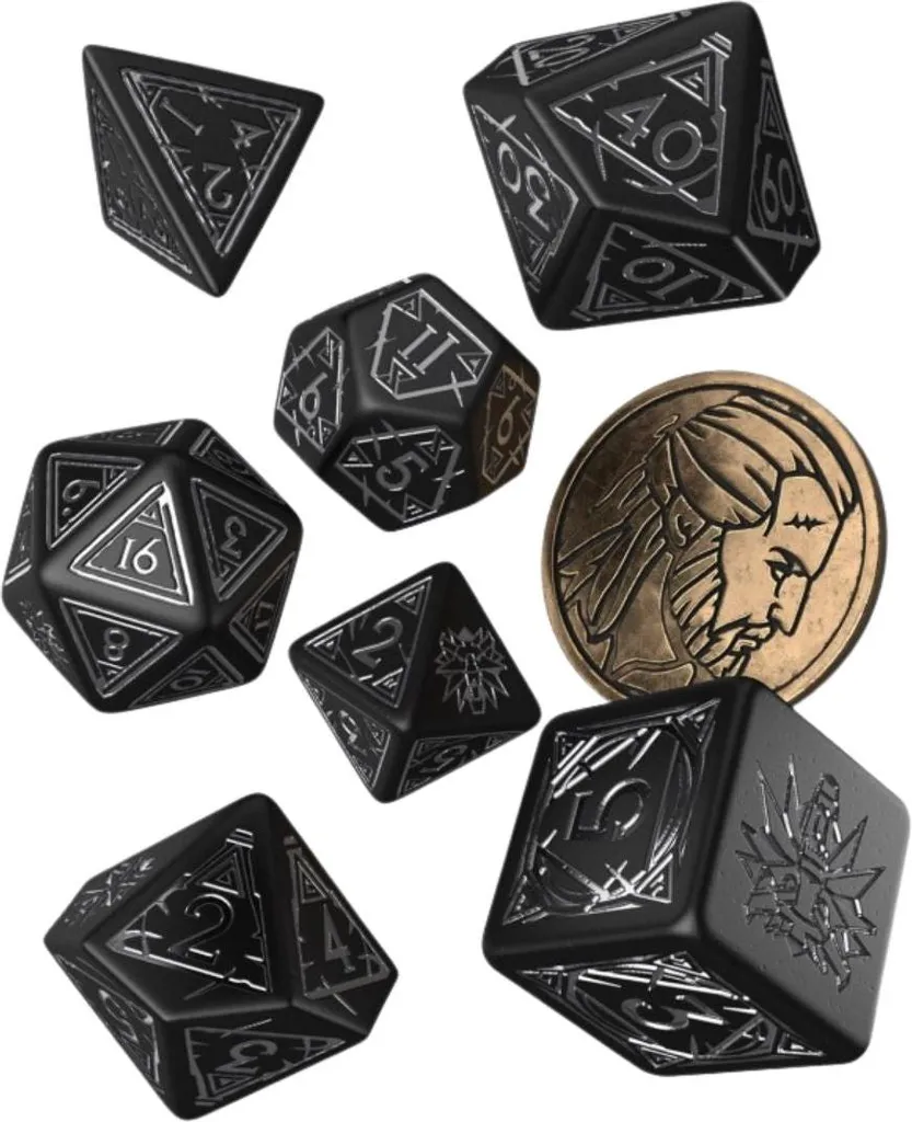 Set de dés de jeu de rôle Witcher Geralt version épée d'argent SWGE04 - 6