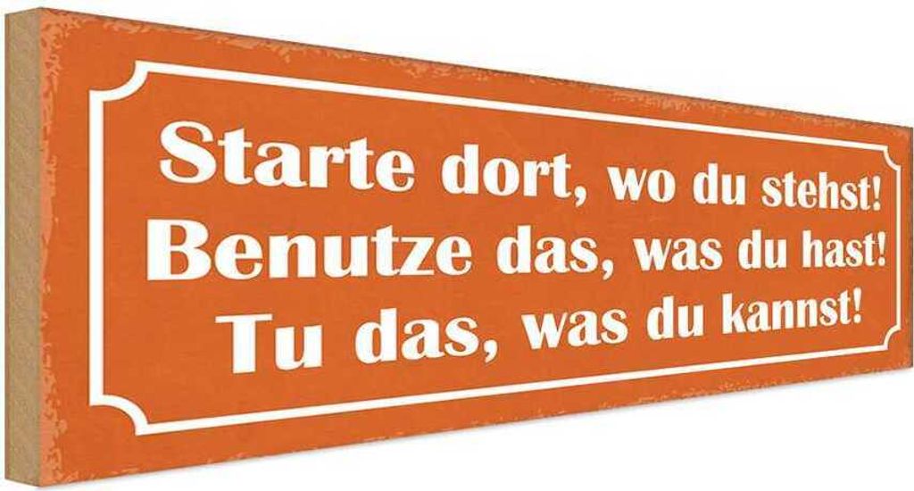 vianmo Holzschild 10x27 cm starte dort wo du stehst Produktbild 