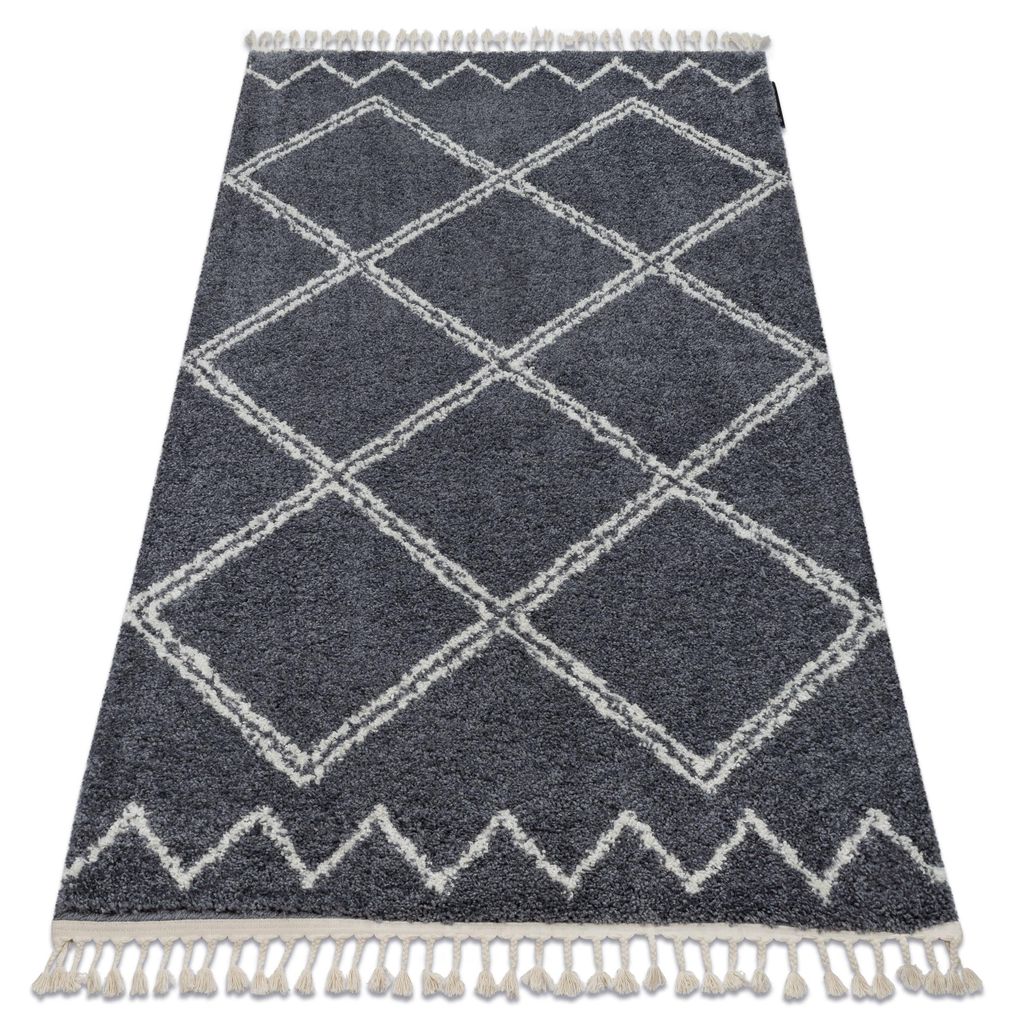 Teppich BERBER ASILA B5970 grau / weiß Franse berber marokkanisch shaggy zottig Grau 240x330 cm