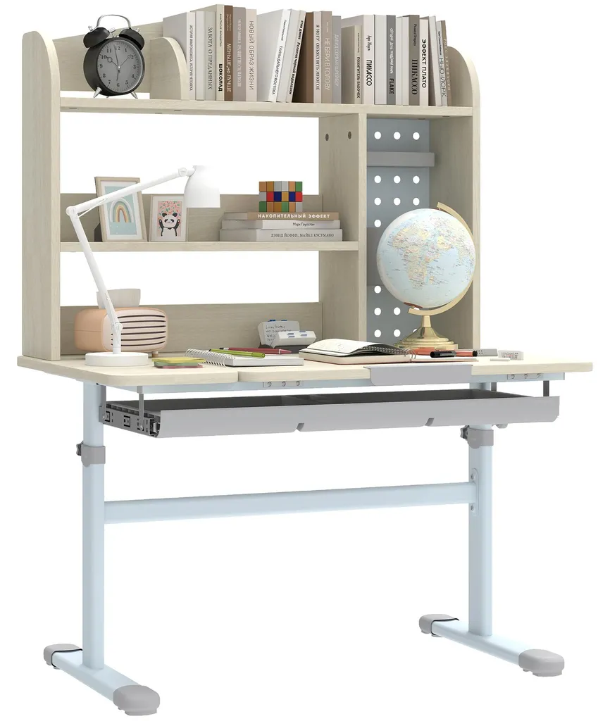 Bureau inclinable et évolutif en hauteur 80x51cm finition bois clair