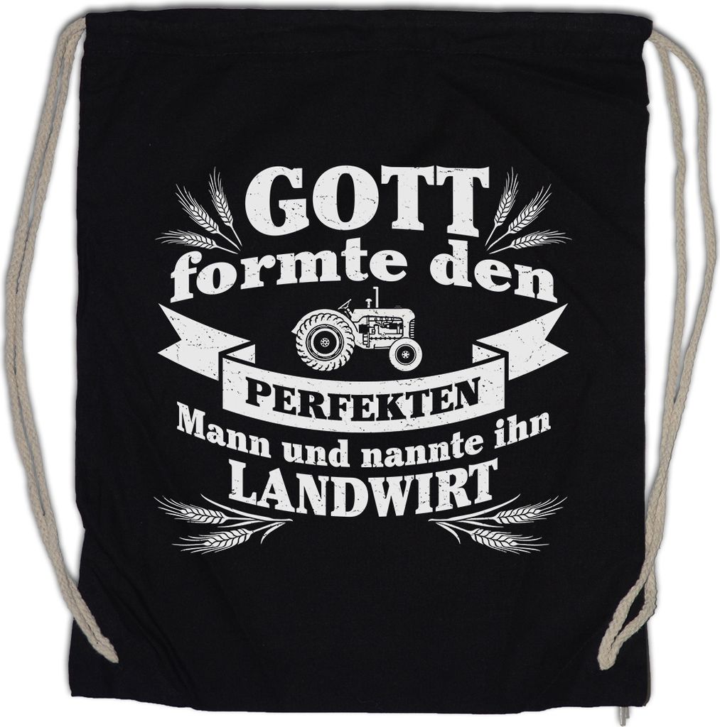 Urban Backwoods Perfekter Mann Landwirt, Turnbeutel, Farbe: Schwarz