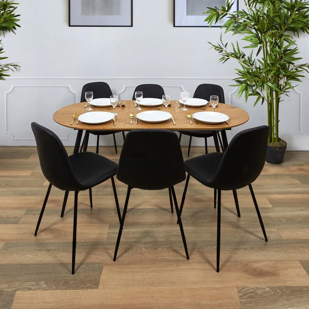 Table Extensible 4 à 6 Personnes avec Allonge Centrale - Gain de Place