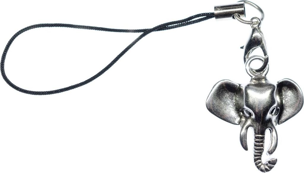 Elefanten Kopf Handyanhänger Zootier Handy Elefant Handyschmuck silber Kinder