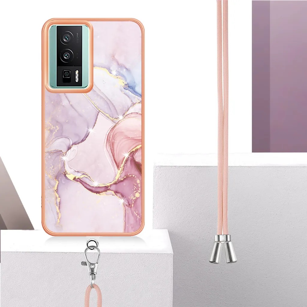 Custodia Protettiva Oro Rosa con Cinturino Xiaomi Poco F5 Pro / K60 - 3