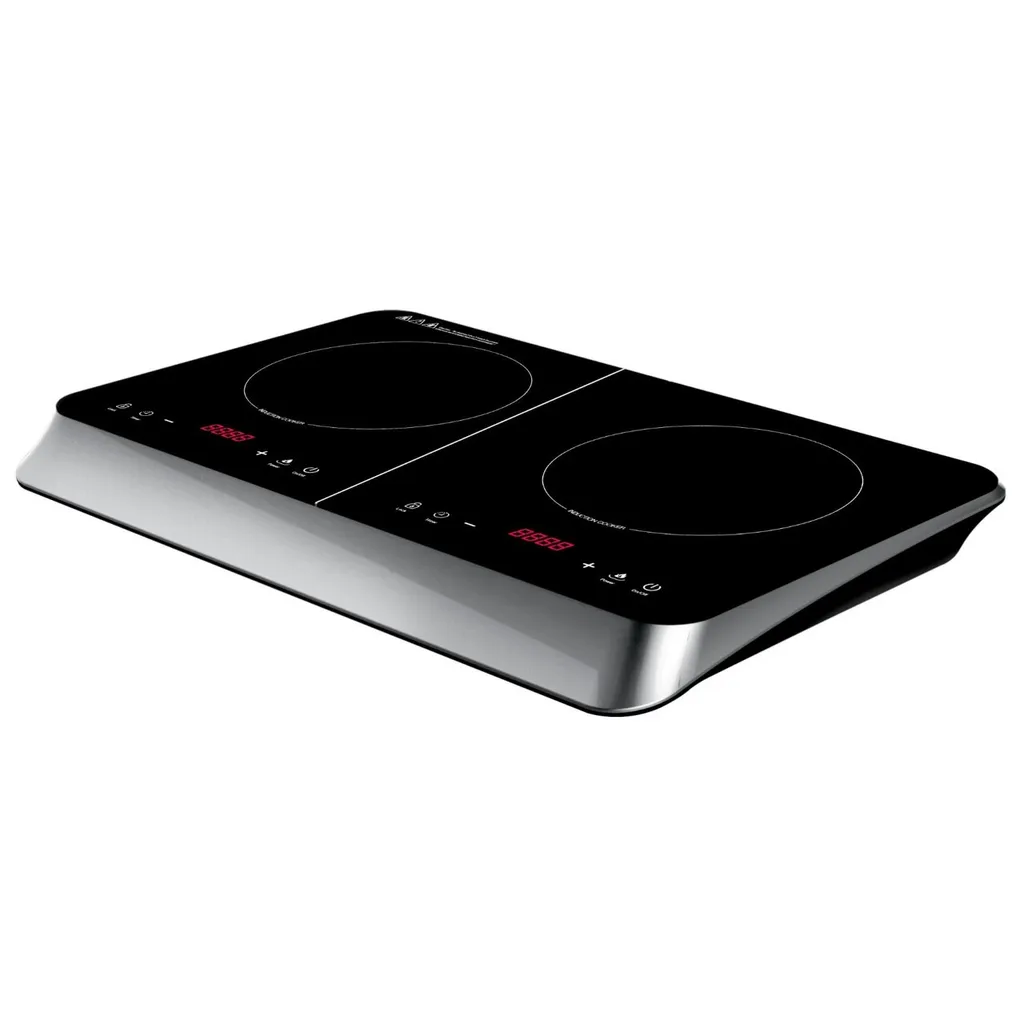 Table induction Ardes AR1F602 double zone de cuisson 59 cm noir argenté
