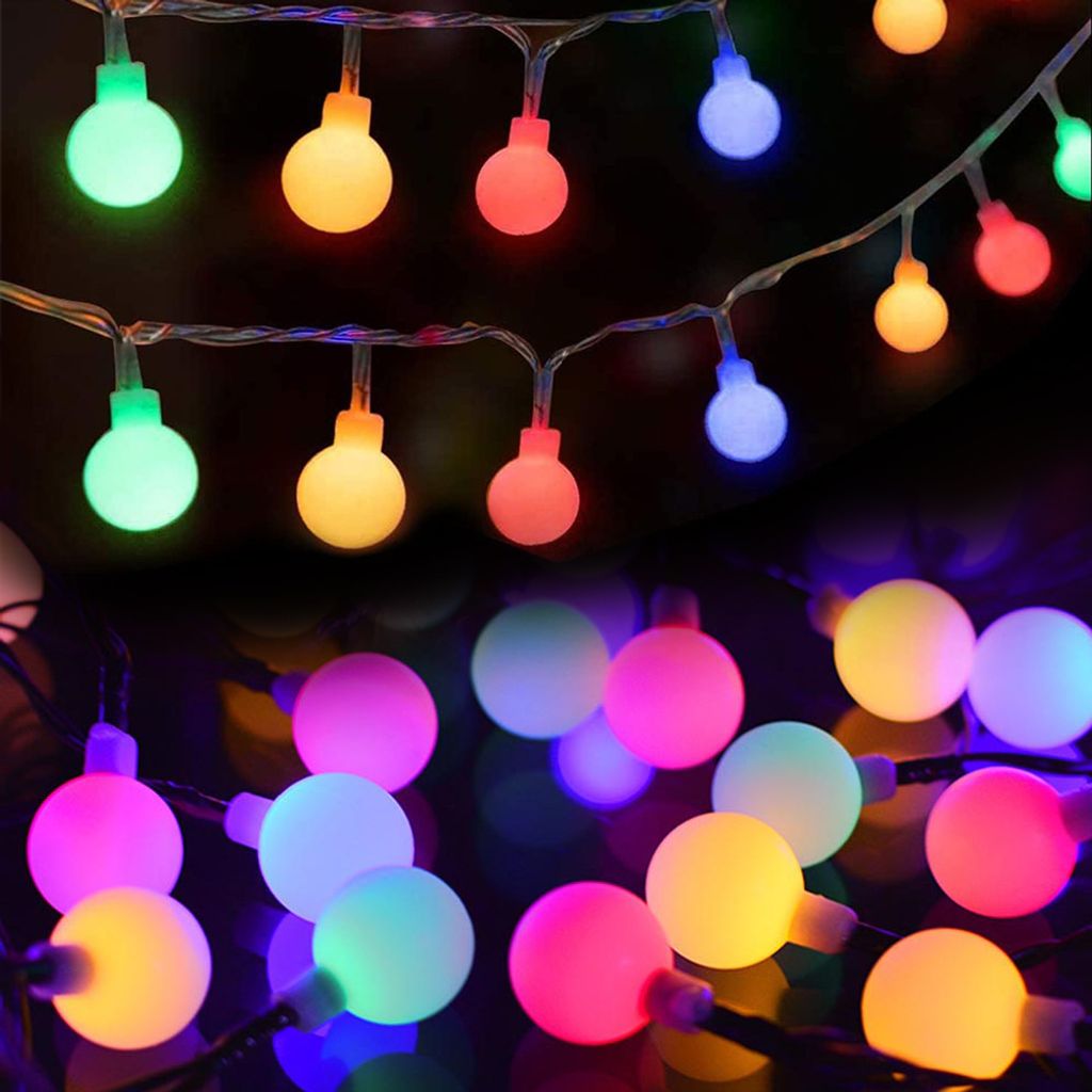 Lichterkette Kugel, 3m 20 LED Lichterkette Batterie Innen Für Kinderzimmer Garten Party Hochzeit Deko Balkon Camping Weihnachten, Bunt