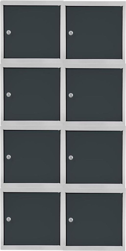 Mega Deal | 8x Schließfachwürfel Blocky mit Zylinderschloss + 2 Schlüssel | HxBxT 40x40x40cm | Lichtgrau/Anthrazitgrau