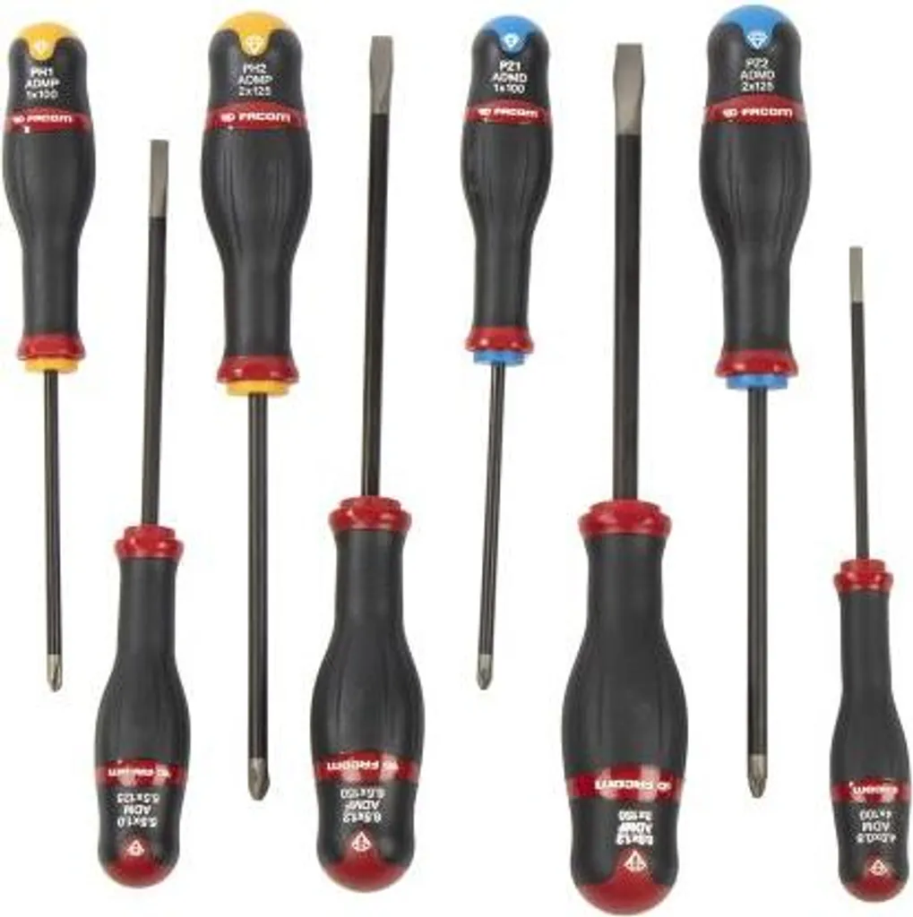 Lot 8 tournevis Facom Protwist manche soft grip pour un couple maximal