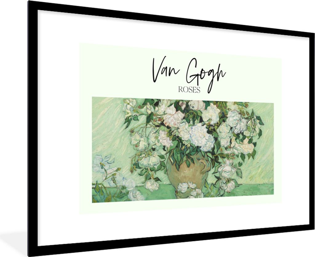 MuchoWow® Gerahmtes Poster Gemälde - Van Gogh - Rosen 90x60 Produktbild 