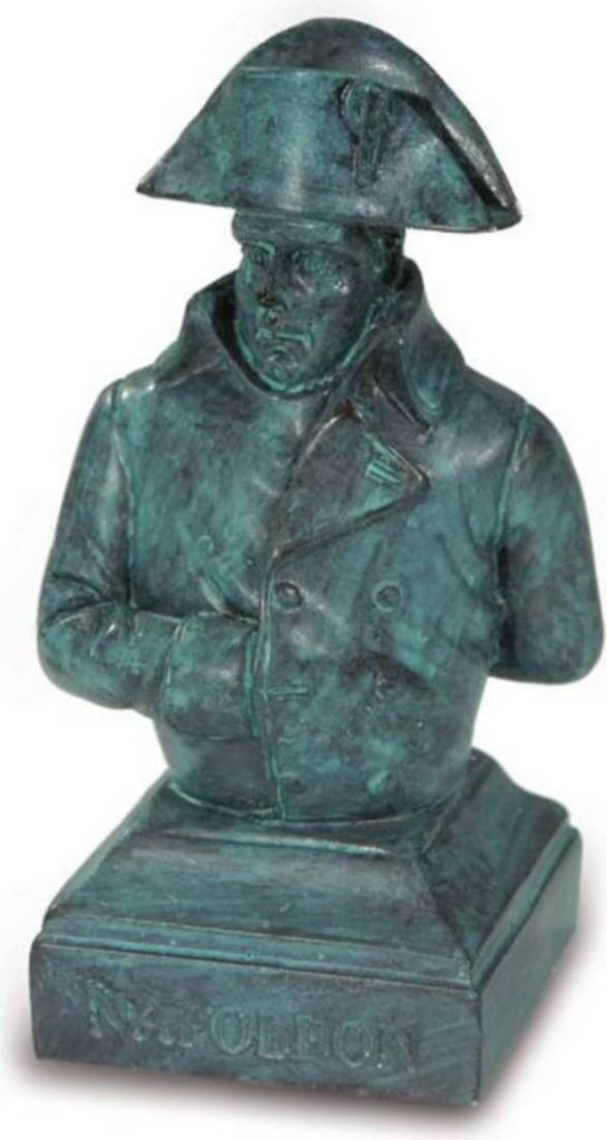 Büste Napoleon bronze-patina mit Hand in Weste