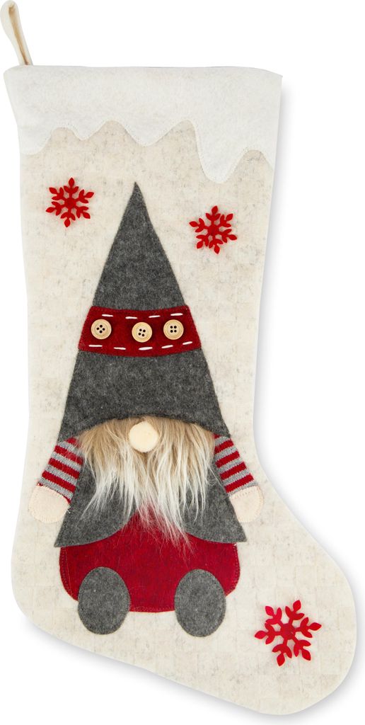 Excelsa Weihnachtsstrumpf Gnomo Polyester Weiß