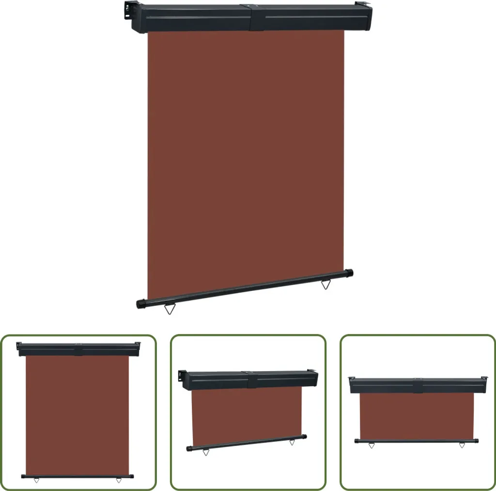 Tendalino Laterale Balcone 145x250 cm Marrone - Design e Schermo UV