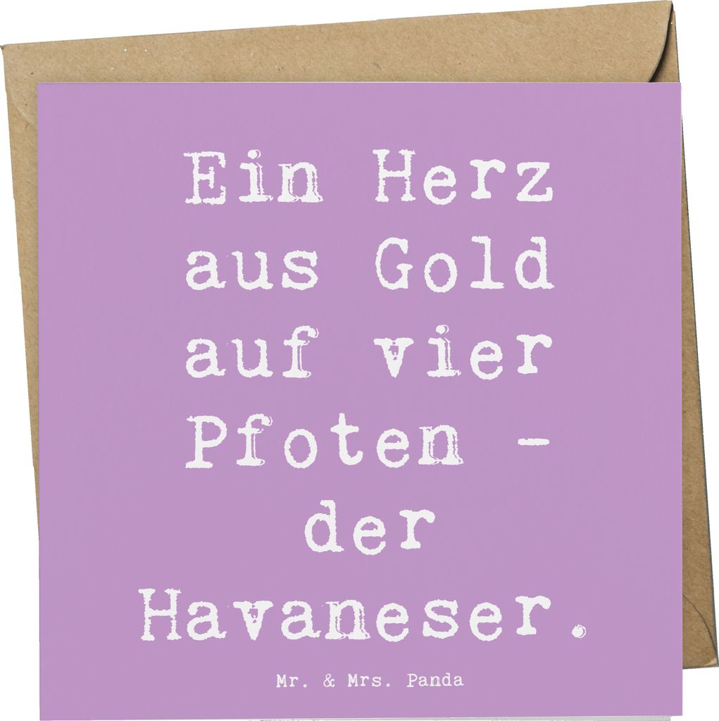 Mr. & Mrs. Panda Deluxe Karte Spruch Goldherz Havaneser - Produktbild 