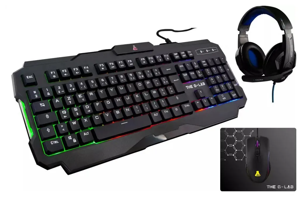 The G-lab Combo Argon E - Pack Gaming 4-en-1 RGB 3200 DPI pour PC