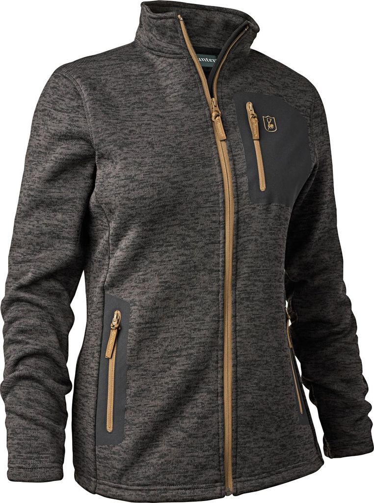 Deerhunter Lady Sarek Strickjacke Damen (Dark Grey Melange) Größe 46