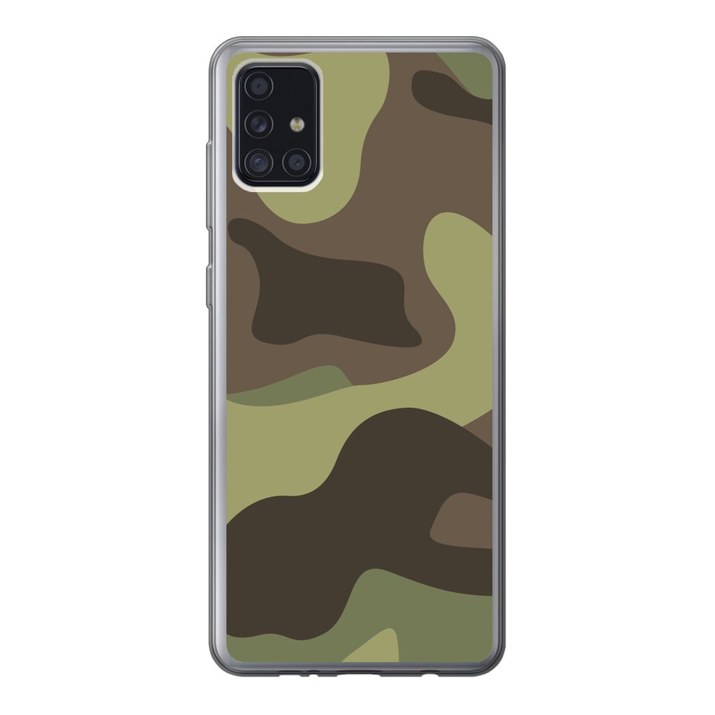 MuchoWow Handyhülle Schutzhülle Hülle für Samsung Galaxy A52 5G Illustration eines Tarnmusters Silikon Softcase Handy Hülle - Umschlag