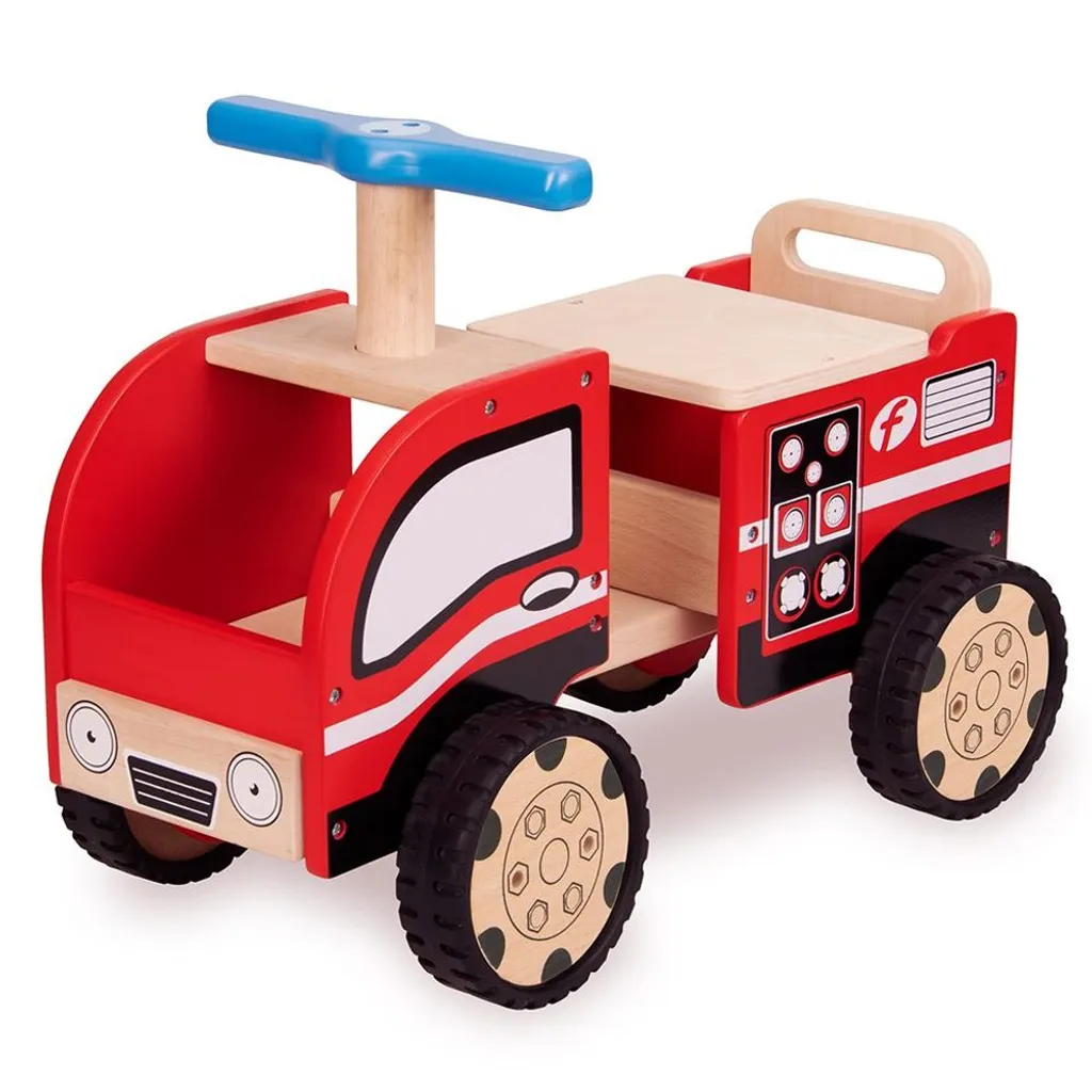 Jouet Porteur Camion de Pompiers Wonderworld pour Apprendre l'Équilibre