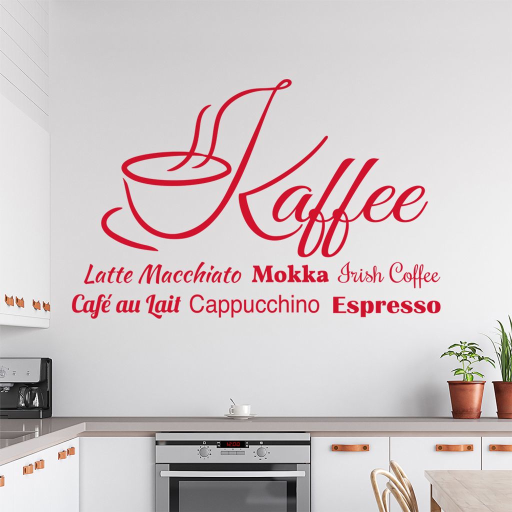 Wandtattoo Kaffee Nr. 2 Wandtattoo in 6 Größen - Wandaufkleber Wall Sticker - Dekoration, Küche, Wohnzimmer, Schlafzimmer, Badezimmer