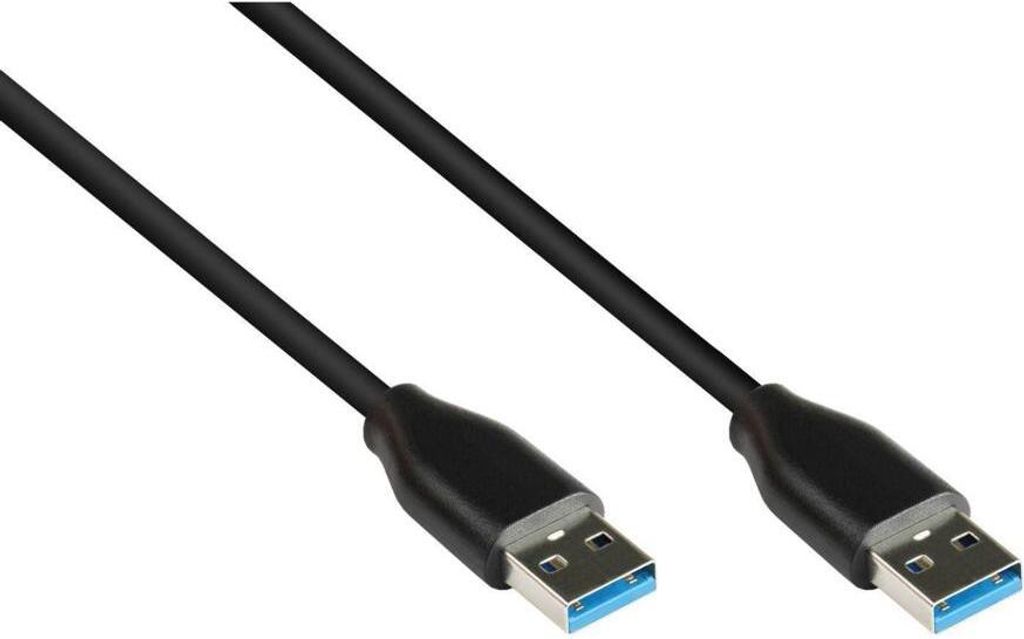 USB 3.2 Gen.2 Kabel A-A, 1m, 10Gbps, Kupfer, schwarz