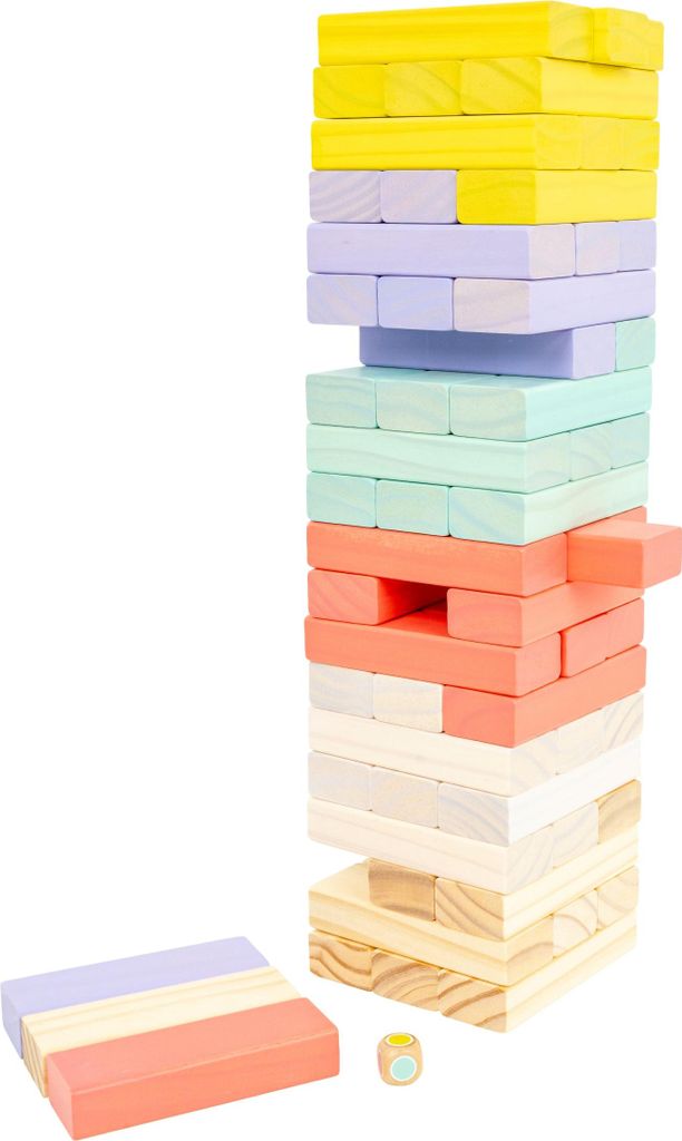 Riesen Wackelturm aus nachhaltigem Holz, blau, 47,3 cm hoch, für Innen & Außen, ab 3 Jahren