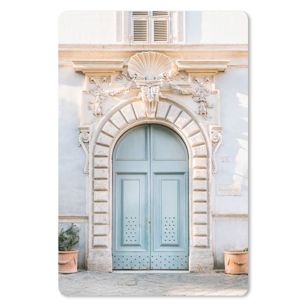 MuchoWow Mauspad Mousepad Tür - Architektur - Blau - Haus 40x60 cm - Mousepads - Maus Mat - Pad - Mausunterlage - Schreibtisch Accesoire