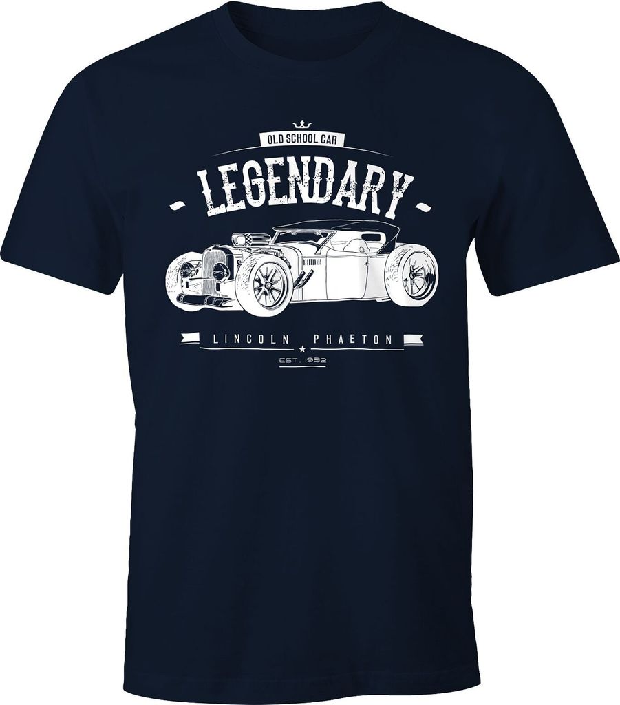 Herren T-Shirt, Hot Rod Retro Auto Car Oldschool Rockabilly, Fun-Shirt Moonworks XL