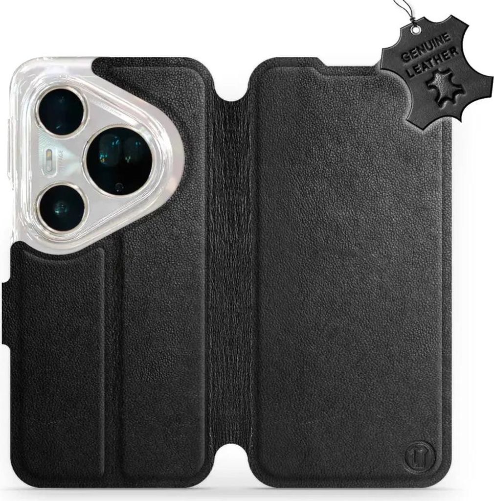 Echtleder Handyhülle für Huawei Pura 80 Ultra, Mobiwear Leather, Schwarz