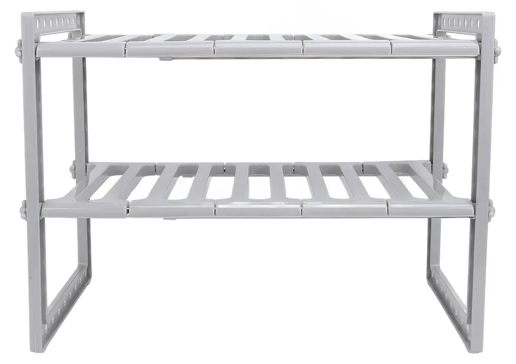 Étagère de rangement de comptoir multifonctionnelle et extensible grise