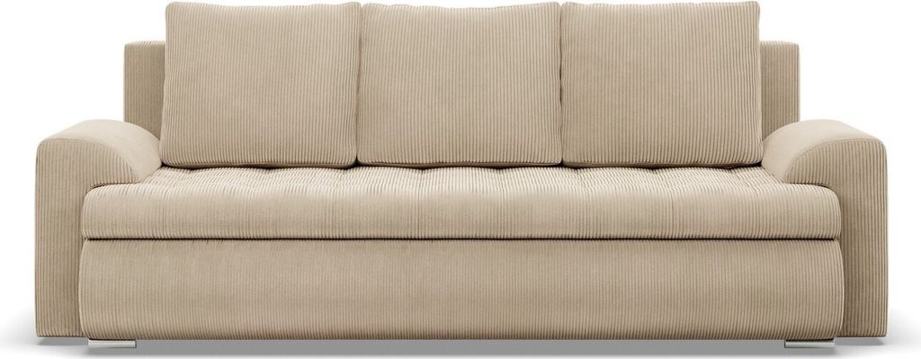 Sofa 3-Sitzer mit Schlaffunktion Foresta, Cord - Beige Produktbild 