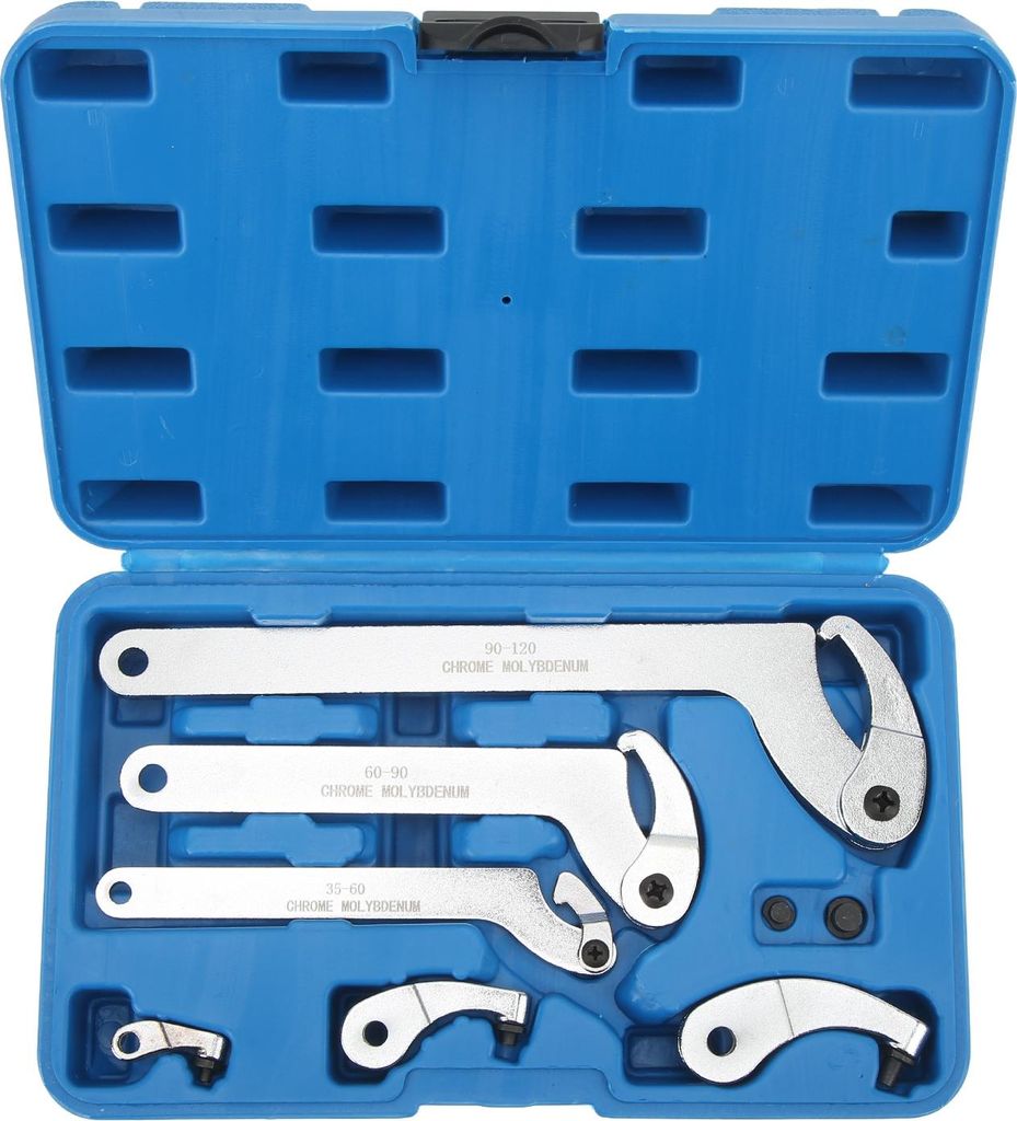 8 Stück verstellbarer Hakenschlüssel 35?120mm C-Haken Rundkopfschlüssel Set für Motorrad Dirt Bike