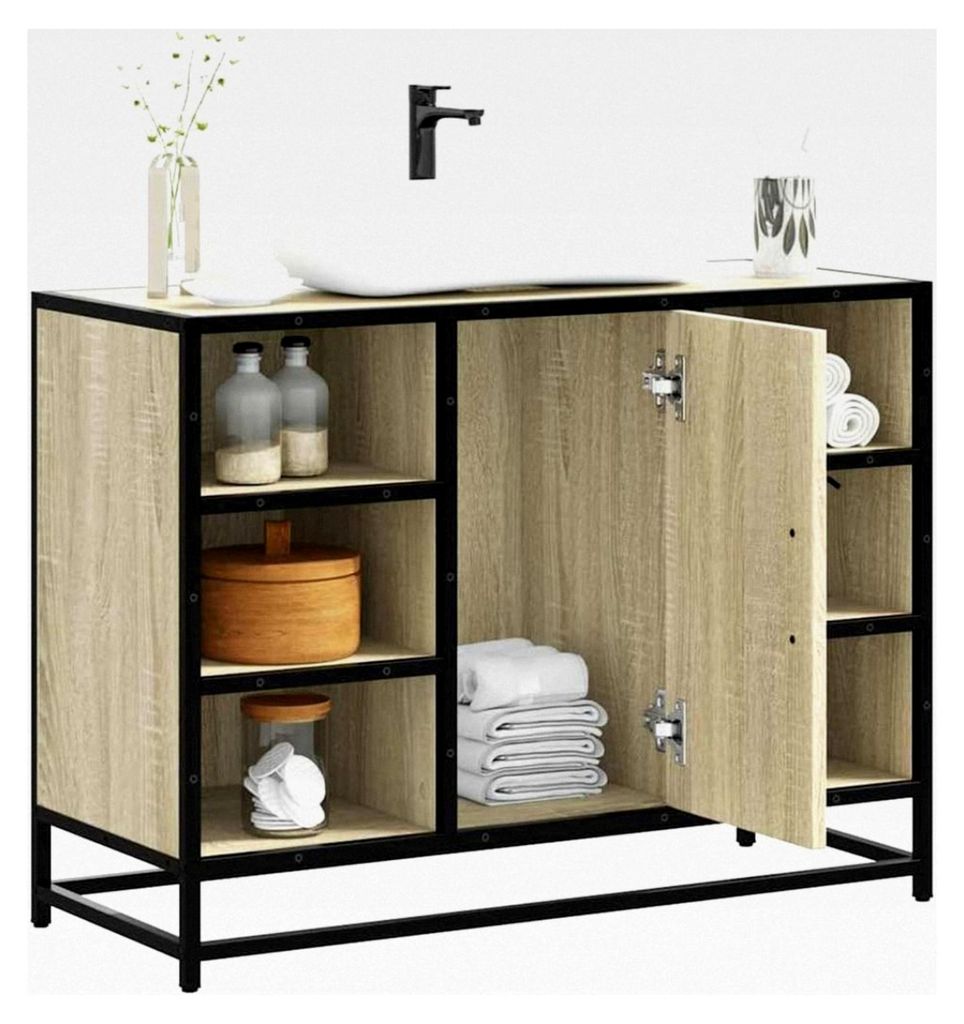 Waschbeckenunterschrank Sonoma Eiche 80x33x60 cm Holzwerkstoffe