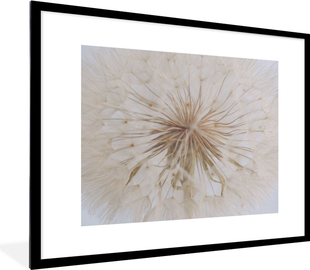 MuchoWow Gerahmtes Poster Blumen - Löwenzahn - Entwurf 80x60 cm - Poster mit Schwarzem Bilderrahmen Wandposter Rahmen Foto Bilder - Schlafzimmer...