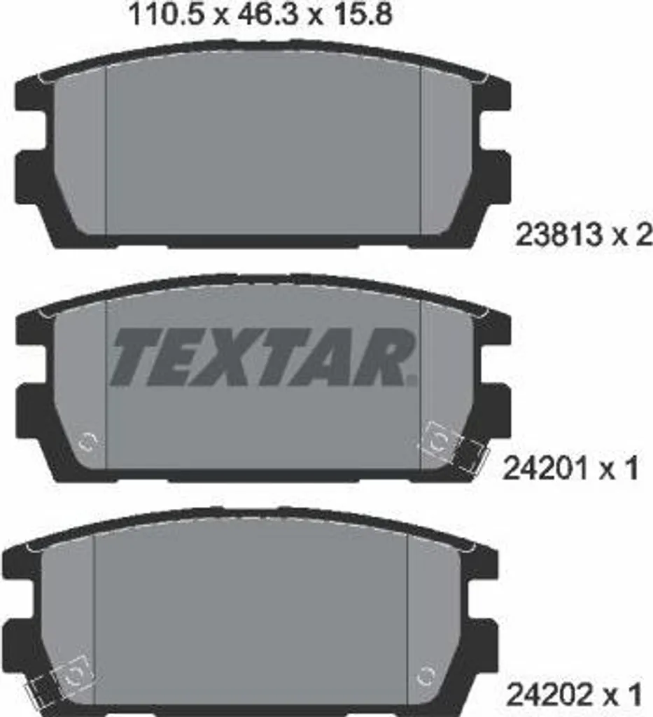 Plaquettes de Frein Arrière pour Hyundai Terracan - Kit TEXTAR 2381301 OE