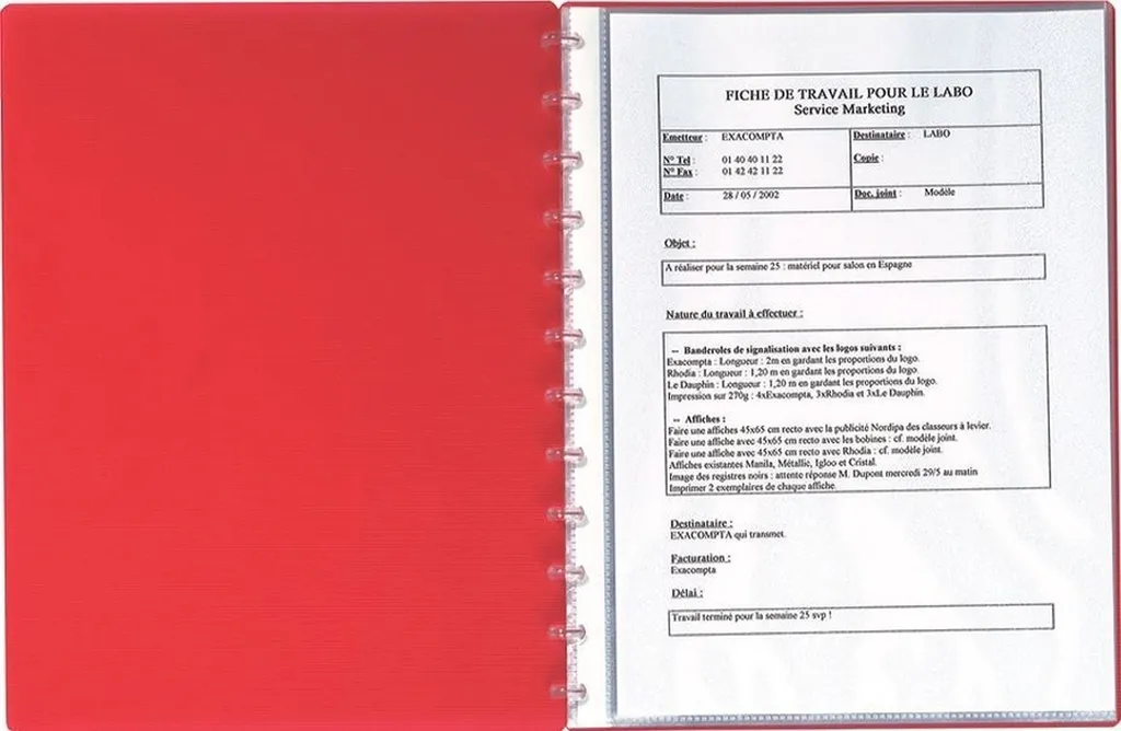 Protège-documents A4 en PP résistant 60 vues détachables Exacompta 6x