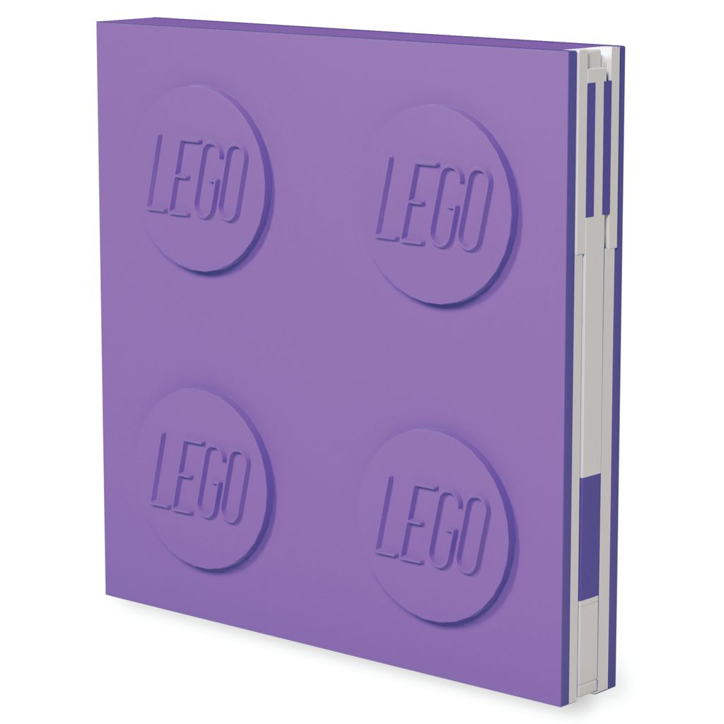LEGO - verschließbares Notizbuch mit Gelstift (15,8 x 2 x 15,8cm), Farbe:lavendel