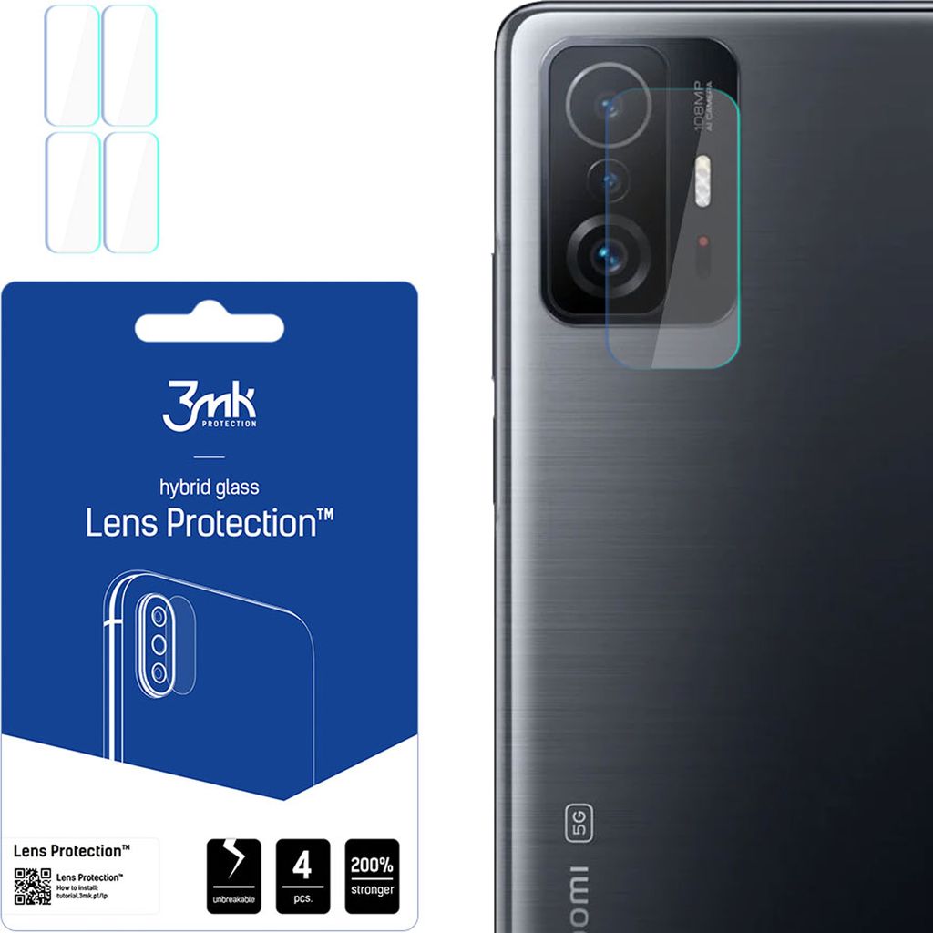 3mk Hybridglas Lens Protection für Xiaomi 11T Kamera Objektiv Kameralinse 0,16mm 6H (4 Stück)
