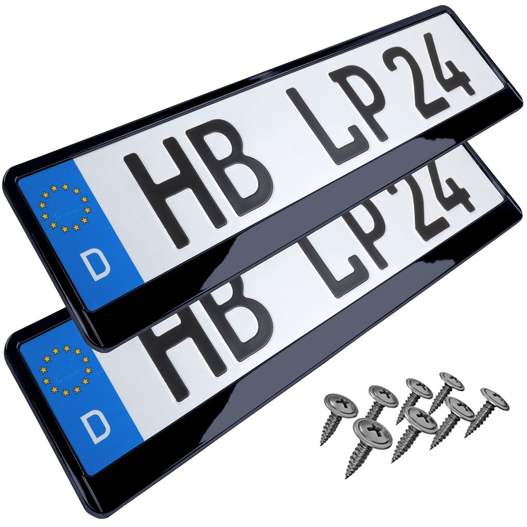 Kennzeichenhalter Nummernschildhalter Rahmen Carbon Optik Schwarz Matt 1  Stück : : Auto & Motorrad