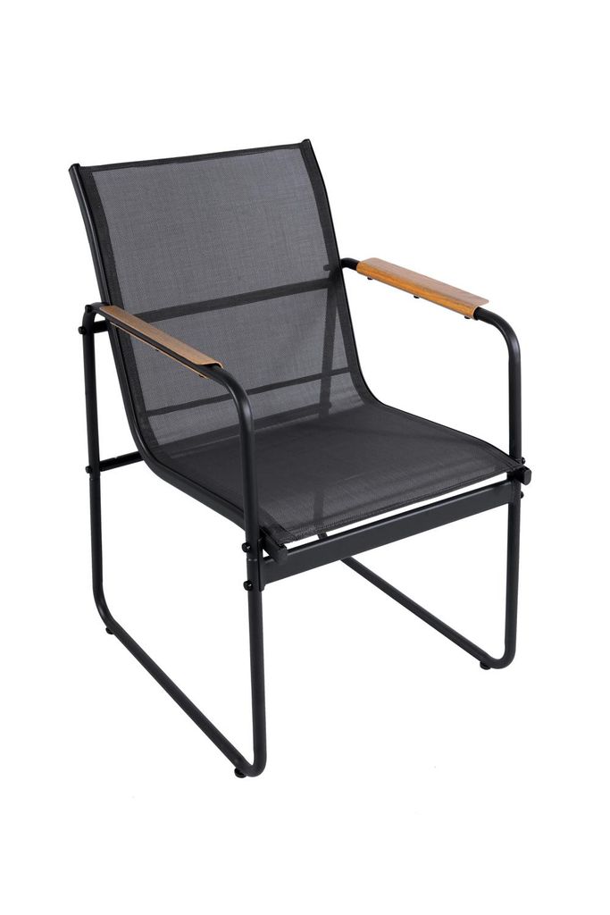 Lounge Sessel Gartenstuhl Gartenmöbel Stahl schwarz Produktbild 