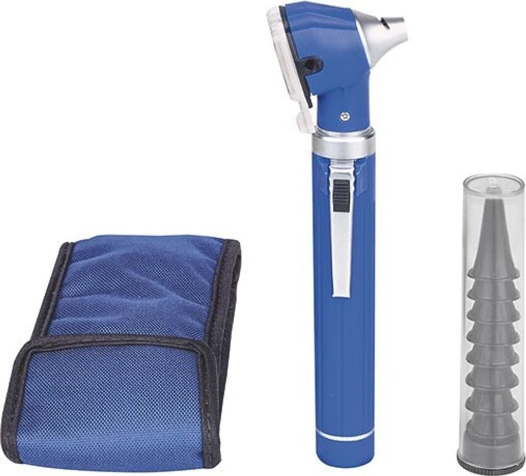 Mediware Fiberoptik Taschenotoskop burgund, inkl. Trichter & Nylontasche | Stück (1 Stück)