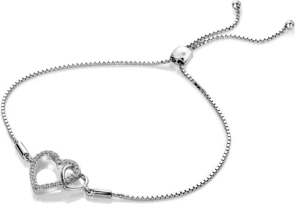 Hot Diamonds Togetherness DL589 Bracelet Cœur Ouvert en Argent et Diamant