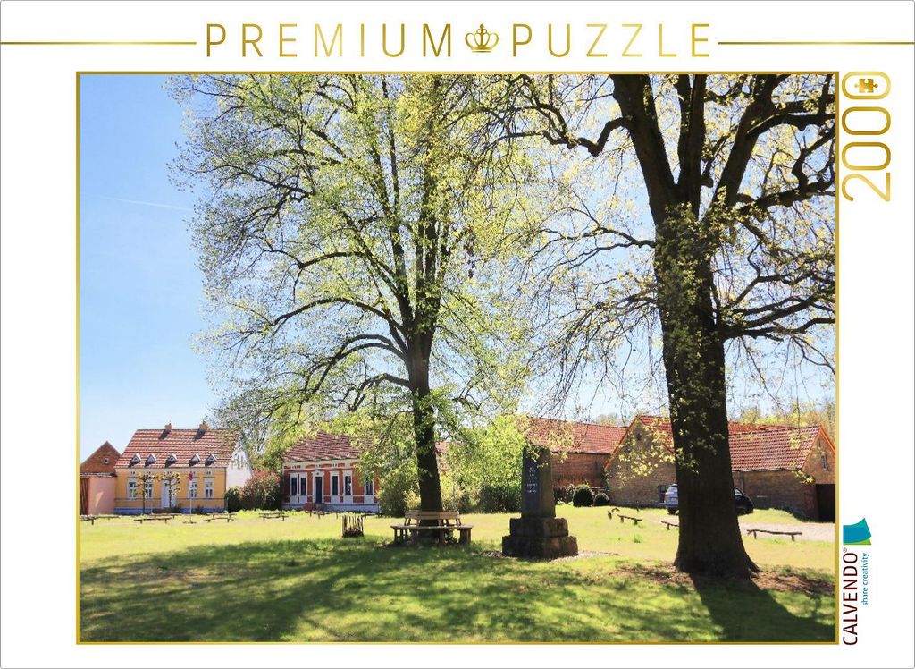 CALVENDO Puzzle Dorfanger in Fresdorf, Brandenburg | 2000 Teile Lege-Größe 90x67cm Foto-Puzzle für glückliche Stunden