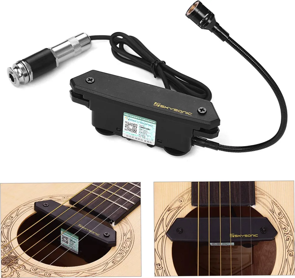 Micro pour Guitare Acoustique TARSHYRY T902 Actif et Magnétique Noir