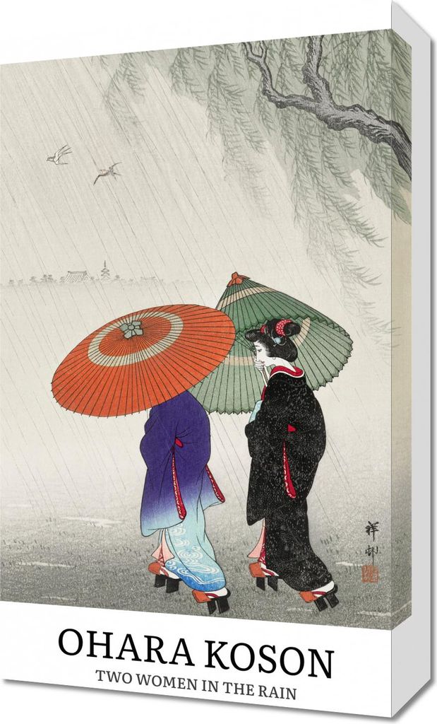Bild 30x50cm Design Zwei Frauen Regen, Koson Vintage für das Wohnzimmer